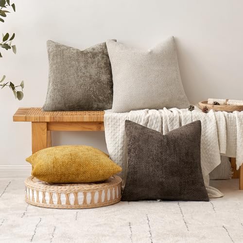 MIULEE Decorative Couch Throw Pillow Covers 22x22 in Mustard Yellow 2 Pack - Image 5