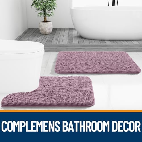 OLANLY Toilet Rugs U-Shaped 24x20, Soft Absorbent Chenille Contour Rugs - Image 7
