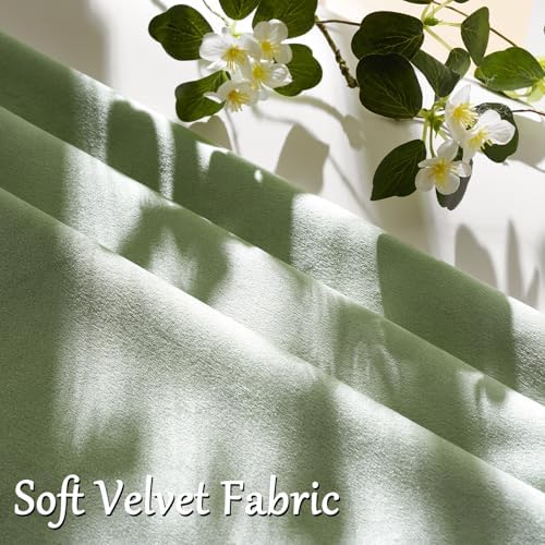 GIGIZAZA Sage Green Velvet Throw Pillow Covers 18x18 Pack of 2 - Image 5