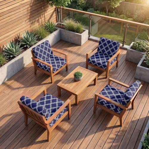 8Pcs Patio Cushion Covers Stretch Outdoor Furniture Protector Slipcovers - Image 6