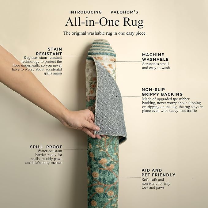 Runner Rug Washable Kitchen Runner: 2'x 6' Hallway Runner Rugs Stain Resistant Non Slip Low Pile Soft Carpet Runners for Hallways Bedroom Entryway Indoor Beside Bathroom Living Room Farmhouse - Image 4