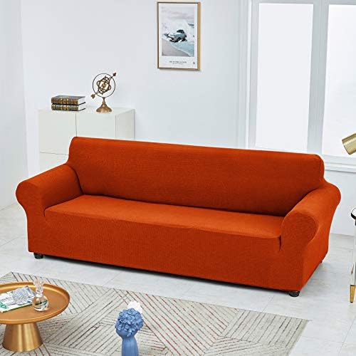Joccun Stretch Loveseat Couch Cover, 1-Piece Sofa Cover for 2 Cushion Couch Spandex Jacquard Washable Furniture Protector Cover for Living Room,Kids,Pets（Loveseat,Pureed Pumpkin） - Image 4