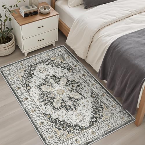 Madane Washable Entry Rug 3x4 Area Rugs for Entryway Kitchen, Black - Image 3