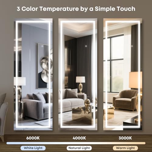 Kosmonia 56"x18" Full Length LED Mirror with Lights - Image 5