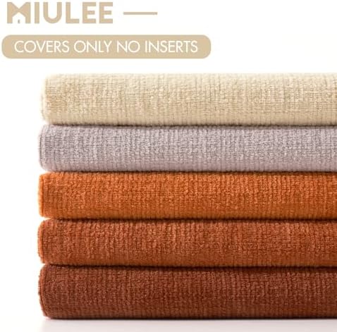 MIULEE Beige Chenille Couch Throw Pillow Covers, 20x20 - Image 6