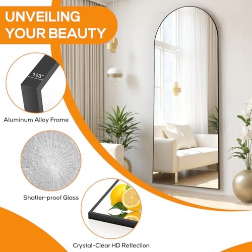 21"x64" Mirror Full Length, Upgraded Body Wall Mirrors - Image 5