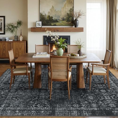 Rugxara Black Rug 5x7 Area Rugs Washable Rug for Living Room Bedroom - Image 4