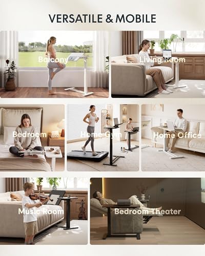 FLEXISPOT 28" Gas Spring C Table with Split Tilting Top,Mobile Side Table - Image 5