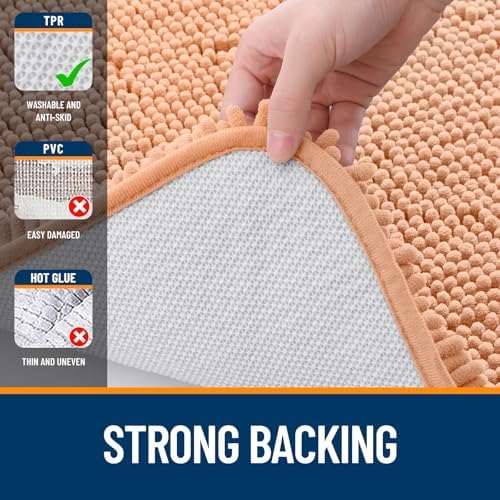 OLANLY Toilet Rugs U-Shaped 24x20, Soft Absorbent Chenille Contour Rugs - Image 6