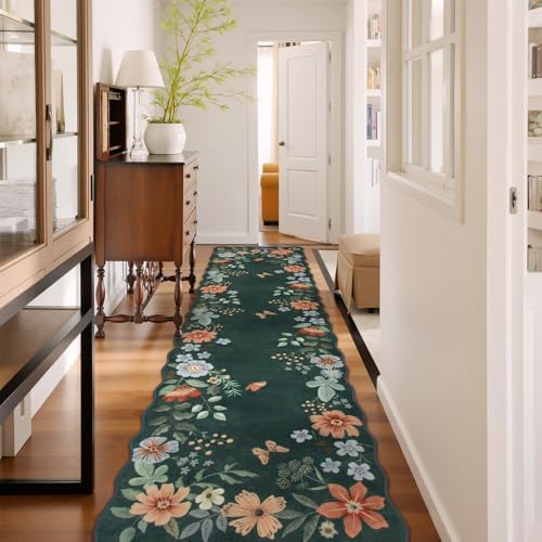 Lahome Floral Hallway Runner Rug Non Slip, 2'6''x10' Soft Washable Runners by Lahome