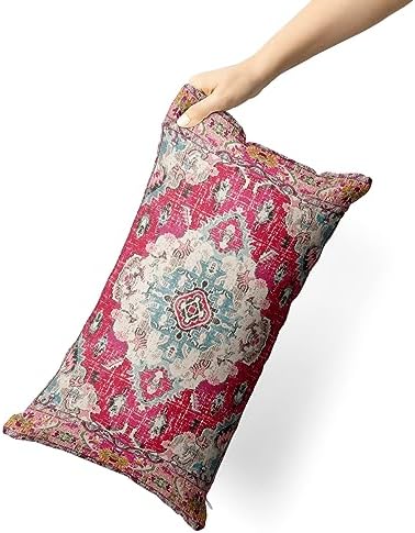 Snycler Boho Throw Pillow Covers 12x20 inch Set of 2 Boho Rug Carpet Double Sided Pattern Cotton Soft Pillow Case Cushion Cover Pillowcase for Couch Sofa Bed Decorative (Red) - Image 3