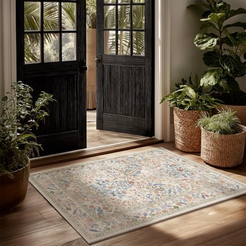 Machine Washable 2x3 Rugs for Entryway: Door Mat Indoor Entrance Small Area Rug Non-Slip Low Pile Kitchen Throw Rug for Front Door Indoor Entrance Bedside Entry Kids Room by palohom
