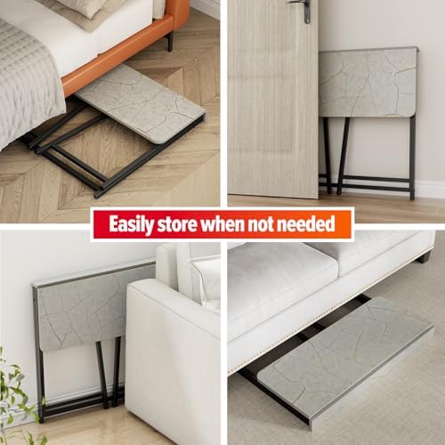 WOHOMO Folding Desk, 31.5" Foldable Computer Table for Small Spaces, Grey - Image 4