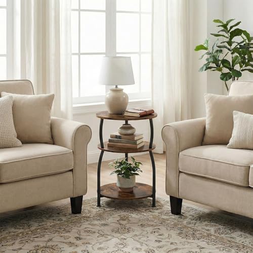 3-Tier Round Side Table, 15.7 inch End Table Nightstand - Image 7
