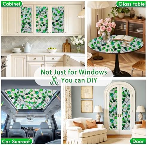 SOMWISE Rainbow Stained Glass Window Privacy Film,Heat Blocking Save Energy - Image 6
