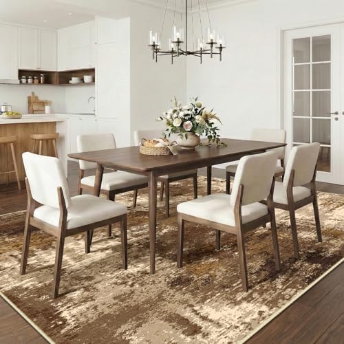 RELEANY Washable 9'x12' Abstract Area Rug for Living Room Brown Tan - Image 3