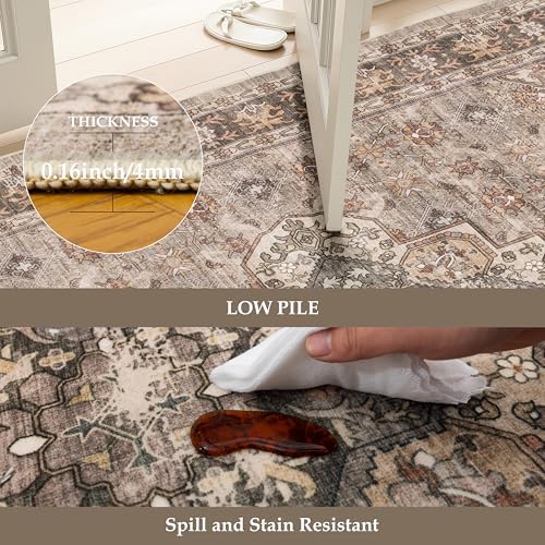 Washable 9x12 Area Rug, Vintage Non-Slip Large Rugs for Living Room - Image 5