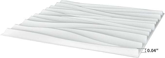Art3d 19.7" x 19.7" (Pack of 12) Wall Panel Wavy, White - Image 8