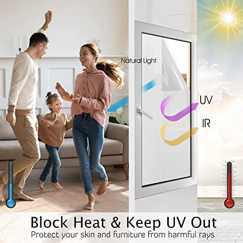 HIDBEA Frosted Glass Window Privacy Film,Static Cling 35.4 in x 32.8 ft - Image 2