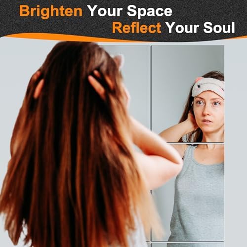 Delma Frameless Mirror Tiles 16"x12"x8 Pcs Wall Mounted - Image 2