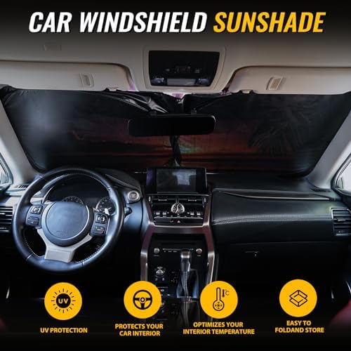 Car Windshield Sun Shade, Foldable Reflective UV Front Sunshade - Image 4