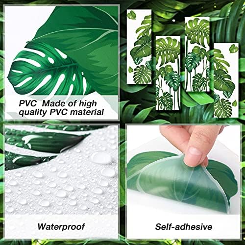 Large Green Tropical Jungle Leaves Wall Decals Palm Tree Leaf Plants Wall Stickers DIY Peel and Stick Removable Monstera murals Leaf Window Stickers for Kids Bedroom Nursery Living Room Decoration - Image 4