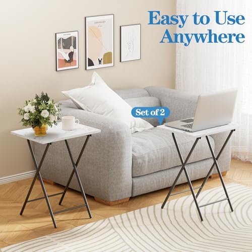Adompacat 16" Small TV Tray Table, Folding TV Dinner Trays Set on Couch - Image 6