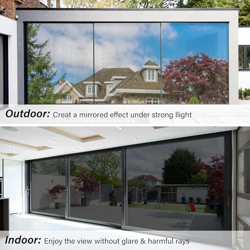 Kromapolis One Way Window Privacy Film, Black Silver, 29.5″ x 78.7″ - Image 2