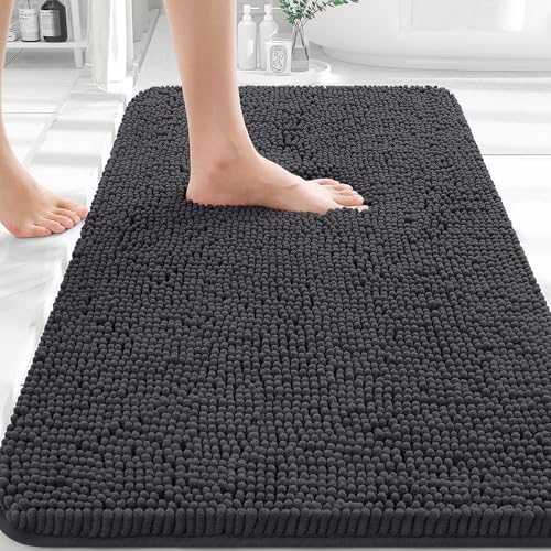 OLANLY Bathroom Rugs 32x20, Extra Soft Absorbent Chenille Bath Rugs by OLANLY