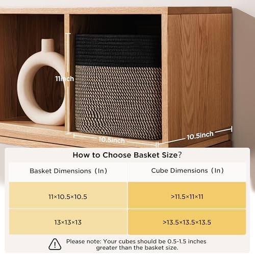 joybest 11inch Cube Storage Bins, Cotton Rope Woven Organizer Basket - Image 2