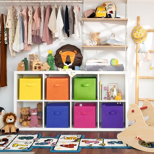 GRANNY SAYS 11 Inch Cube Storage Bins, Cube Storage Organizer, Rainbow - Image 2