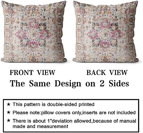 Snycler Boho Throw Pillow Covers 16x16 inch Set of 2 Burnt Yellow Terracotta Rust Colored Throw Pillows Double Sided Boho Home Soft Decor for Bedroom Living Room Couch & Sofa (No Inserts) - Image 2