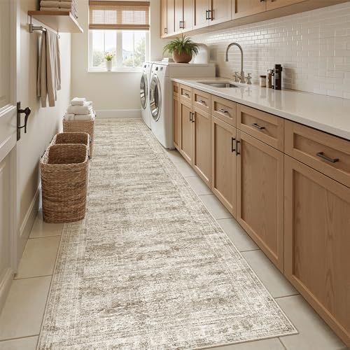 Soalmost Hallway Runner Rug 2'6" x 12' Washable Long Kitchen Rugs Brown - Image 4