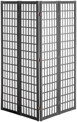 VEVOR Room Divider, 4 Panel Japanese Room Divider, Wood Folding Privacy Screen Indoor, Japanese Partition Dividers Portable Decoration Screens, for Room Separation Home Office Restaurant & Bedroom - Image 4