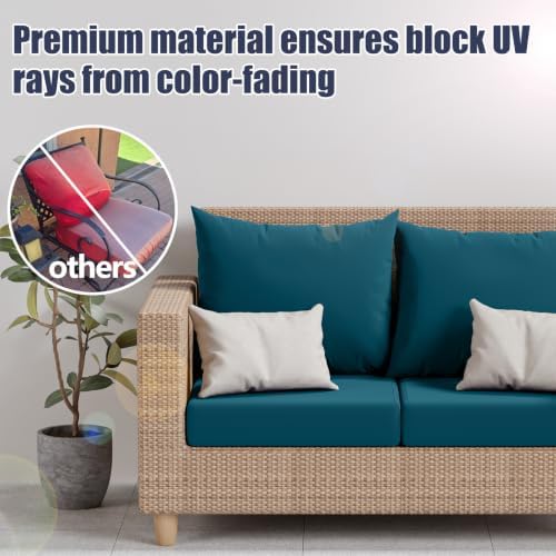 8Pcs Outdoor Cushion Covers, Stretch Patio Furniture Couch Chair Slipcovers - Image 5