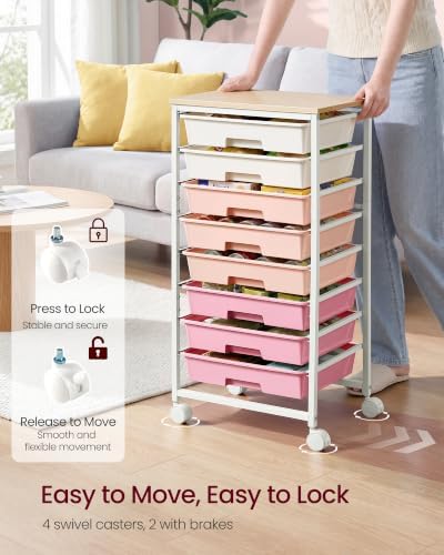 VASAGLE Rolling Cart with Drawers, Craft Organizers and Storage - Image 5