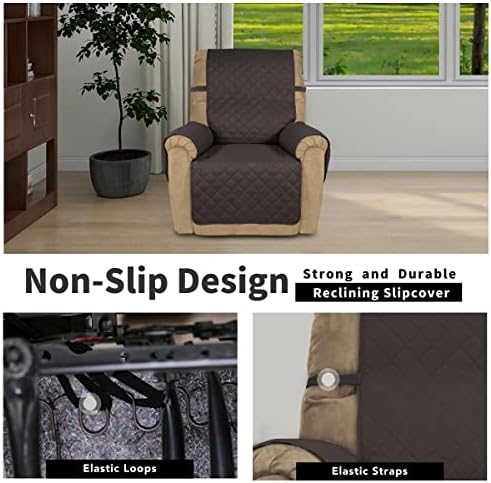 Easy-Going Reversible Couch Cover, Recliner 22 in, Chocolate/Chocolate - Image 3