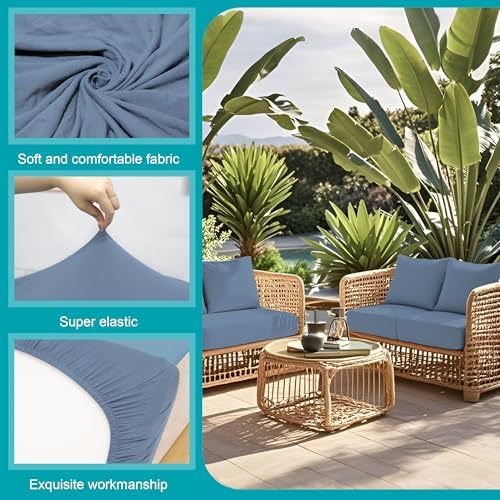 12 Pcs Outdoor Cushion Covers, Patio Sofa Cushion Covers Replacement - Image 4