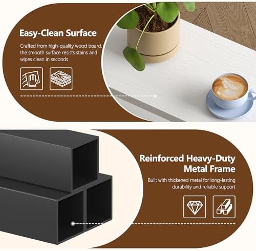 Heybly Small Narrow Side Table for Small Space, Thin Bedside TableHET006WT1 - Image 5