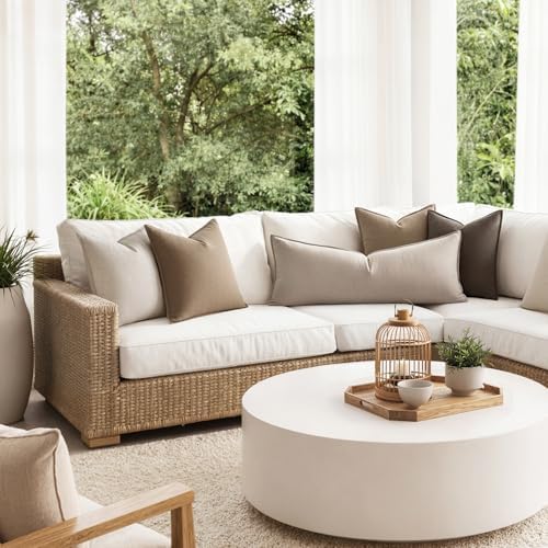 MIULEE Decorative Linen Lumbar Pillow Cover 14x36 Inch Natural Linen - Image 6