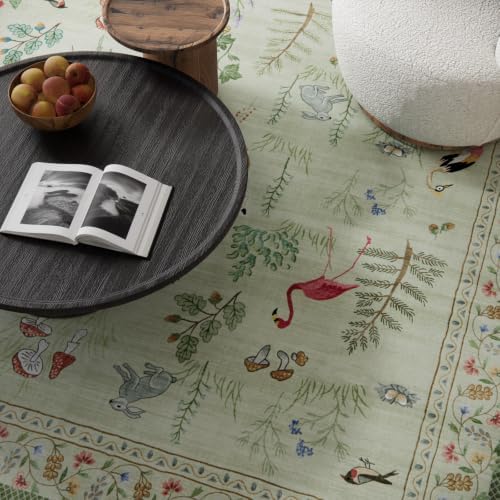 10x14 Area Rugs for Living Room: Washable Rug Stain Resistant Non Slip Low Pile Faux Wool Ultra Soft Lightweight Large Rugs for Bedroom Dining Room Under Table Rug Nursery Farmhouse Home Office - Image 4