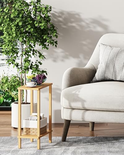TUTOTAK Narrow Side Table, 2-Tier Small End Table for Couch - Image 7