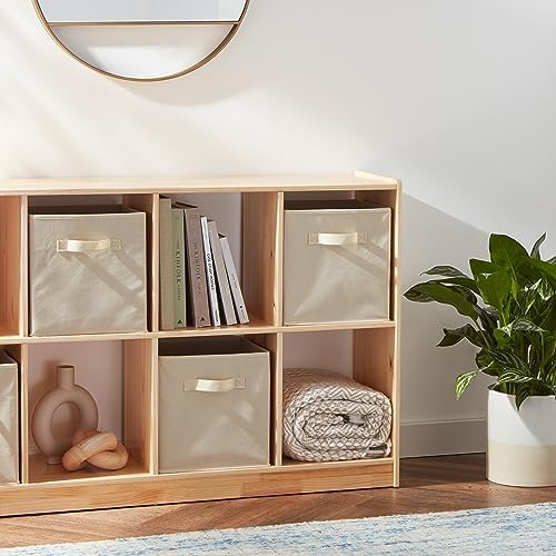 Amazon Basics Collapsible Fabric Storage Cubes Organizer with Handles, Sturdy Storage Bins for Organization, 10.5" x 10.5" x 11", Beige, 6-Pack - Image 5