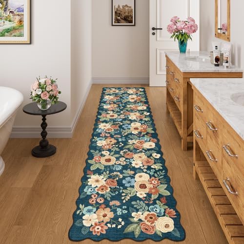 DUKINO 2x10 Runner Rug for Hallway, Washable Kitchen Rugs, Prussian Blue - Image 5