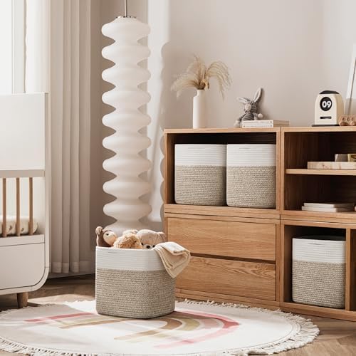 joybest 11inch Cube Storage Bins, Cotton Rope Woven Organizer Basket - Image 4