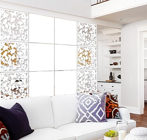 Lchen Hanging Room Divider Panel, 12 Pieces White Screen Panels Solid Board Cut Room Partition Home Decoration(Mixed,15.7"x15.7"x0.03") - Image 3