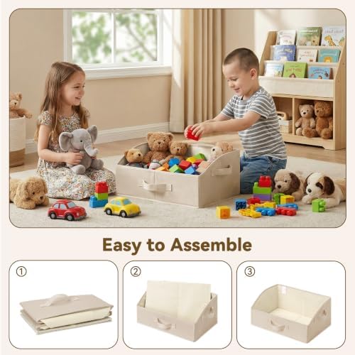 GRANNY SAYS Trapezoid Closet Storage Bins, Medium, Khaki, 3-Pack - Image 7