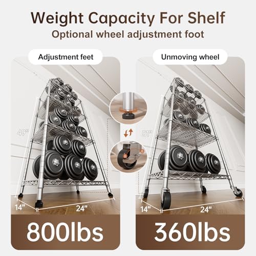 Golpart Shelves Storage Shelf Wire Closet Bathroom Organizers Metal Pantry - Image 6