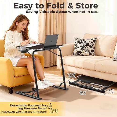 FoldWise Upgraded Folding TV Tray Table, Sturdy Couch & Dinner Laptop Table - Image 6
