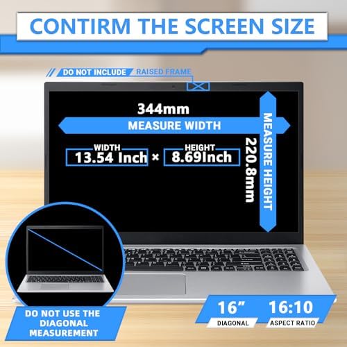 Magnetic Laptop Privacy Screen 16 Inch 16:10, Removable Privacy Filter - Image 2